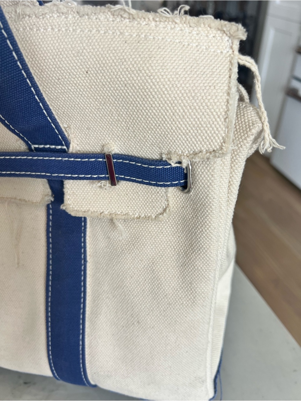 Sunwin Canvas Tote with Navy Pocket Accents - Picture 11 of 15